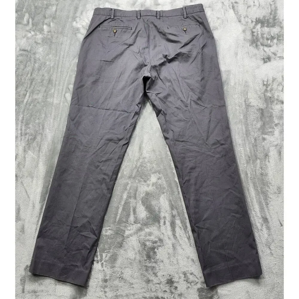 J.Crew Pants Mens 38W Gray Classic‎ Bowery Chino Straight Cotton Preppy Office